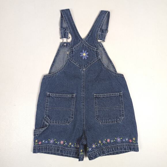 Vtg Y2K Sonoma Denim Embroidered Shortalls Sz 6x - Picture 4 of 5